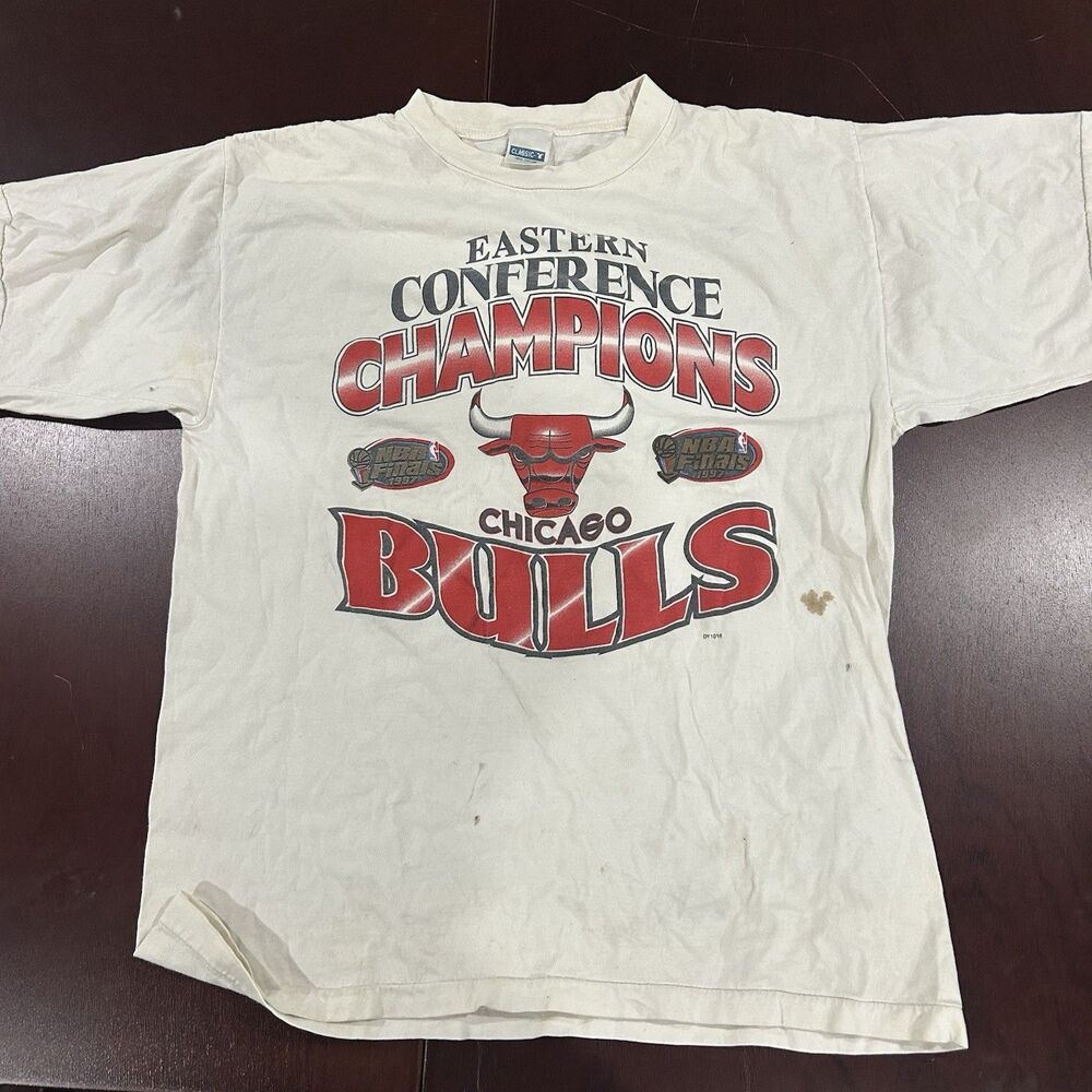 Rare Vintage 1996 Chicago Bulls East Champs NBA T-Shirt Mens Large